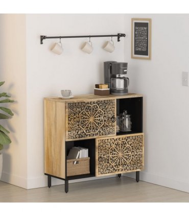 vidaXL Side Cabinet 80x33x75 cm Solid Wood Mango