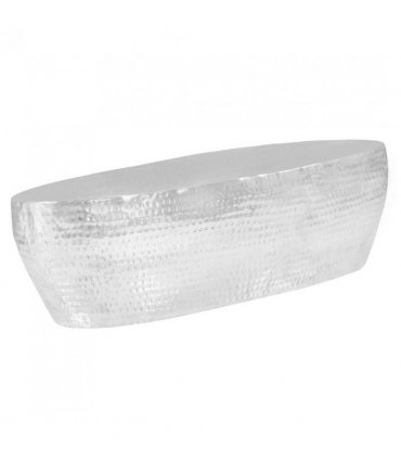 vidaXL Coffee Table Hammered Silver 100x50x28 cm Aluminium