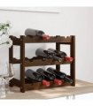 vidaXL Wine Rack for 12 Bottles Brown Solid Wood Pine