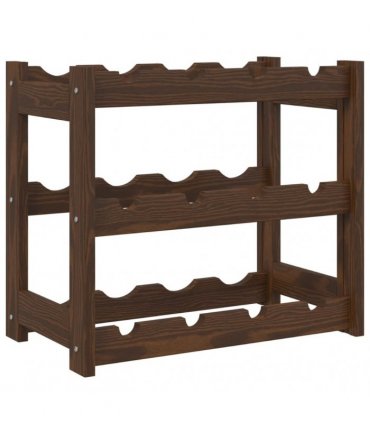 vidaXL Wine Rack for 12 Bottles Brown Solid Wood Pine