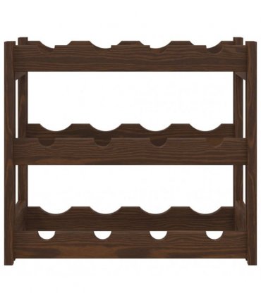 vidaXL Wine Rack for 12 Bottles Brown Solid Wood Pine