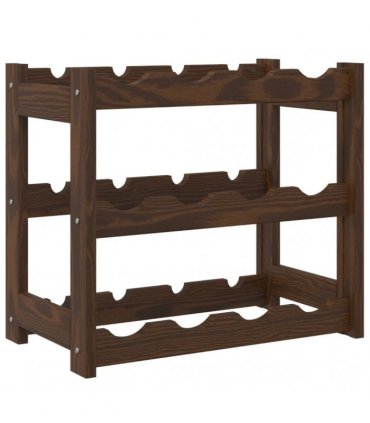 vidaXL Wine Rack for 12 Bottles Brown Solid Wood Pine