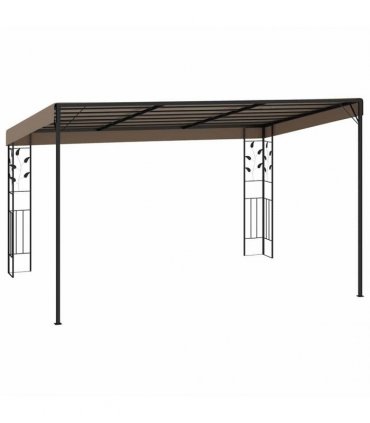 vidaXL Wall-mounted Gazebo 4x3x2.5 m Taupe