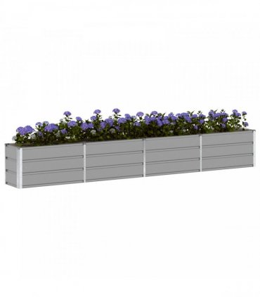 vidaXL Planter Light Grey 320 x 40 x 45 cm Steel