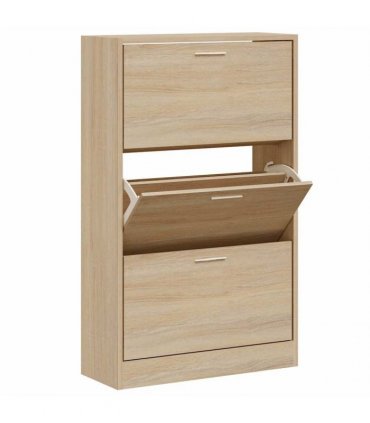 vidaXL Shoe Cabinet Sonoma Oak 63x24x103 cm Engineered Wood