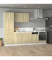 vidaXL 7 Piece Kitchen Cabinet Set Lyon  Sonoma Oak Engineered Wood