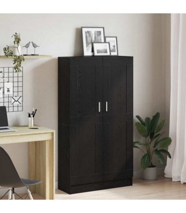 vidaXL Book Cabinet Black Oak 82.5 x 30.5 x 150 cm Engineered Wood