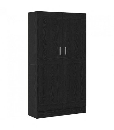vidaXL Book Cabinet Black Oak 82.5 x 30.5 x 150 cm Engineered Wood