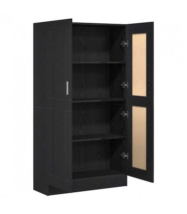 vidaXL Book Cabinet Black Oak 82.5 x 30.5 x 150 cm Engineered Wood