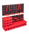 vidaXL 103 Piece Storage Bin Kit with Wall Panels Red and Black