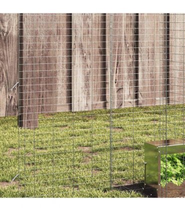vidaXL Rabbit Cage Silver 400 x 100 x 210 cm Galvanised Steel
