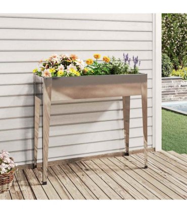 vidaXL Garden Planter 100.5x40.5x90 cm Galvanised Steel