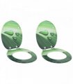 vidaXL Soft-Close Toilet Seat 2 pcs Green Drop 44 x 38 cm MDF board