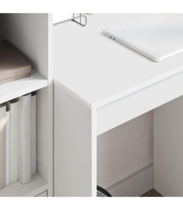 vidaXL Desk with Drawer with Shelf with Storage 2 pcs White