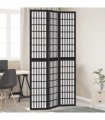 vidaXL Room Divider 3 Panels Black Solid Wood Paulownia