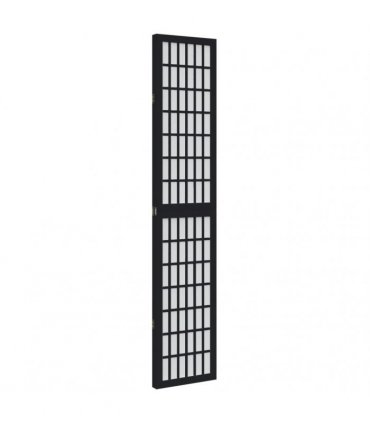 vidaXL Room Divider 3 Panels Black Solid Wood Paulownia