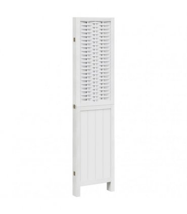 vidaXL Room Divider 4 Panels White Solid Wood Paulownia