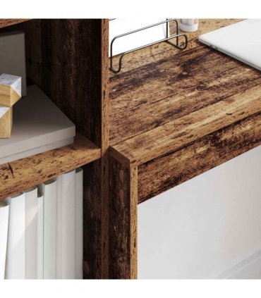vidaXL Desk with Drawer with Shelf with Storage 2 pcs Old Wood