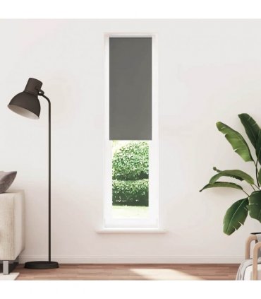 vidaXL Roller Blind Blackout Grey 50x210 cm Fabric Width 45.7 cm Polyester