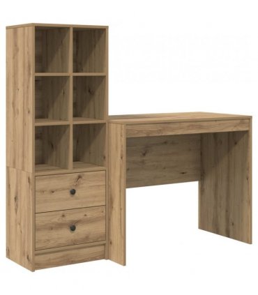 vidaXL Desk with Drawer with Shelf with Storage 2 pcs Artisan Oak