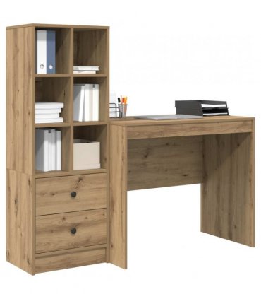 vidaXL Desk with Drawer with Shelf with Storage 2 pcs Artisan Oak
