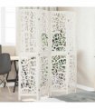 vidaXL Room Divider 4 Panels White Solid Wood Paulownia