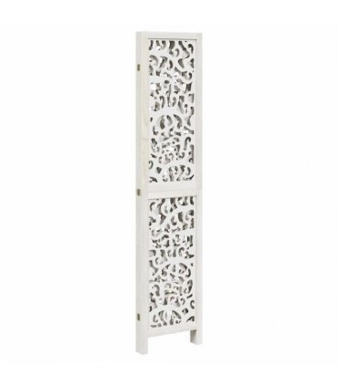 vidaXL Room Divider 4 Panels White Solid Wood Paulownia