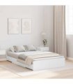 vidaXL Storage Bed Frame White 120 x 190 cm Engineered Wood