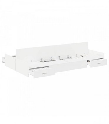 vidaXL Storage Bed Frame White 120 x 190 cm Engineered Wood