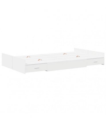 vidaXL Storage Bed Frame White 120 x 190 cm Engineered Wood