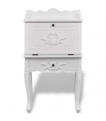 vidaXL Desk | White | MDF and Pinewood | 60 x 36.4 x 111 cm | Desk | Rectangular