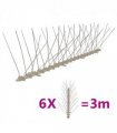 vidaXL 4-row Plastic Bird & Pigeon Spikes Set of 6 3 m