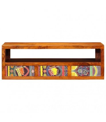 vidaXL Wall-mounted TV Cabinet Multicolour 90x30x30 Solid Wood Acacia