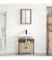 vidaXL Bathroom Furniture Set with Shelf 2 pcs Brown Engineered wood