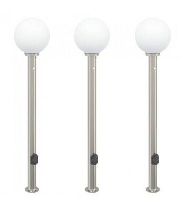 vidaXL Bollard Lights with Sensor&Outlet 3 pcs 120 cm Stainless Steel IP44