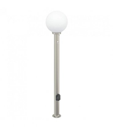 vidaXL Bollard Lights with Sensor&Outlet 3 pcs 120 cm Stainless Steel IP44