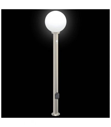 vidaXL Bollard Lights with Sensor&Outlet 3 pcs 120 cm Stainless Steel IP44