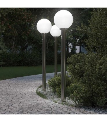 vidaXL Bollard Lights with Sensor 3 pcs 120 cm Stainless Steel IP44
