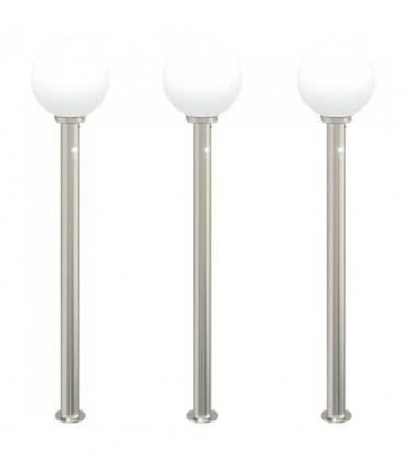 vidaXL Bollard Lights with Sensor 3 pcs 120 cm Stainless Steel IP44
