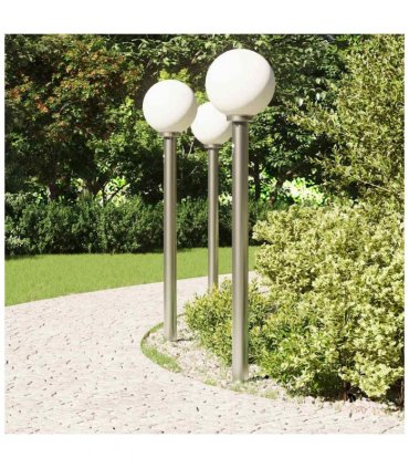vidaXL Bollard Lights with Sensor 3 pcs 120 cm Stainless Steel IP44