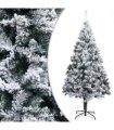 vidaXL Artificial Christmas Tree | Green with white flocked snow | PVC
