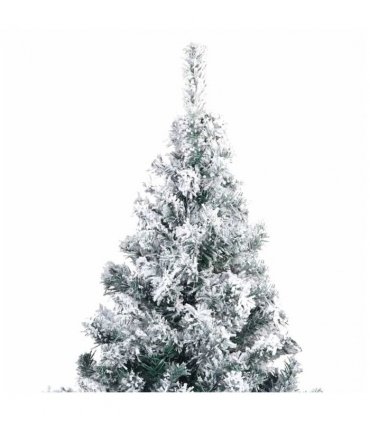 vidaXL Artificial Christmas Tree | Green with white flocked snow | PVC