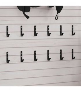 vidaXL Wall Hooks J Shape 12 pcs Black Steel