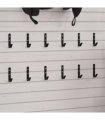 vidaXL Wall Hooks J Shape 12 pcs Black Steel