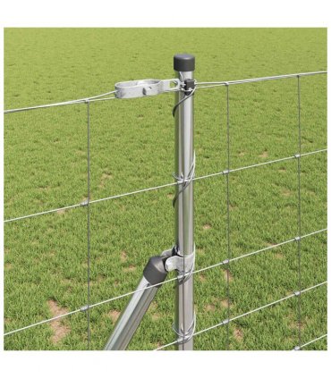 vidaXL Ground Fix Welded Wire Fence 50 x 1.2 m Galvanised Steel Silver