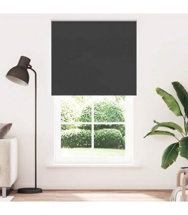vidaXL Roller Blind Blackout Black 135x210 cm Fabric Width 131.6 cm Polyester