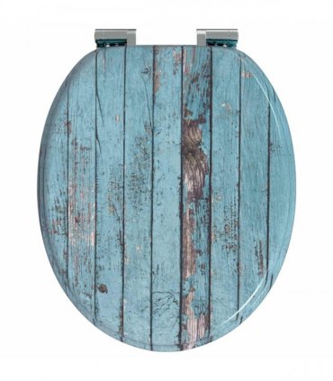vidaXL Soft-Close Toilet Seat 2 pcs Blue 44 x 38 cm MDF board