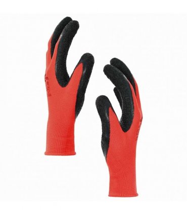 vidaXL Work Gloves 24 pcs Red and Black 7 / S Latex Coating