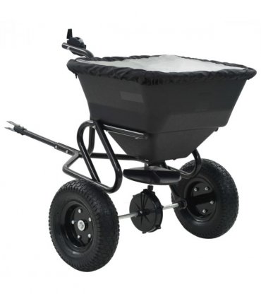 vidaXL Tow Behind Salt Spreader PVC and Steel 125x74x79 cm 45 L