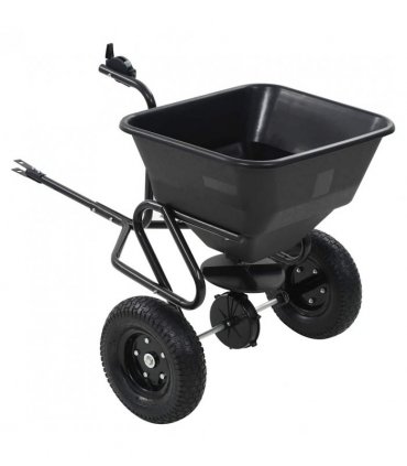 vidaXL Tow Behind Salt Spreader PVC and Steel 125x74x79 cm 45 L